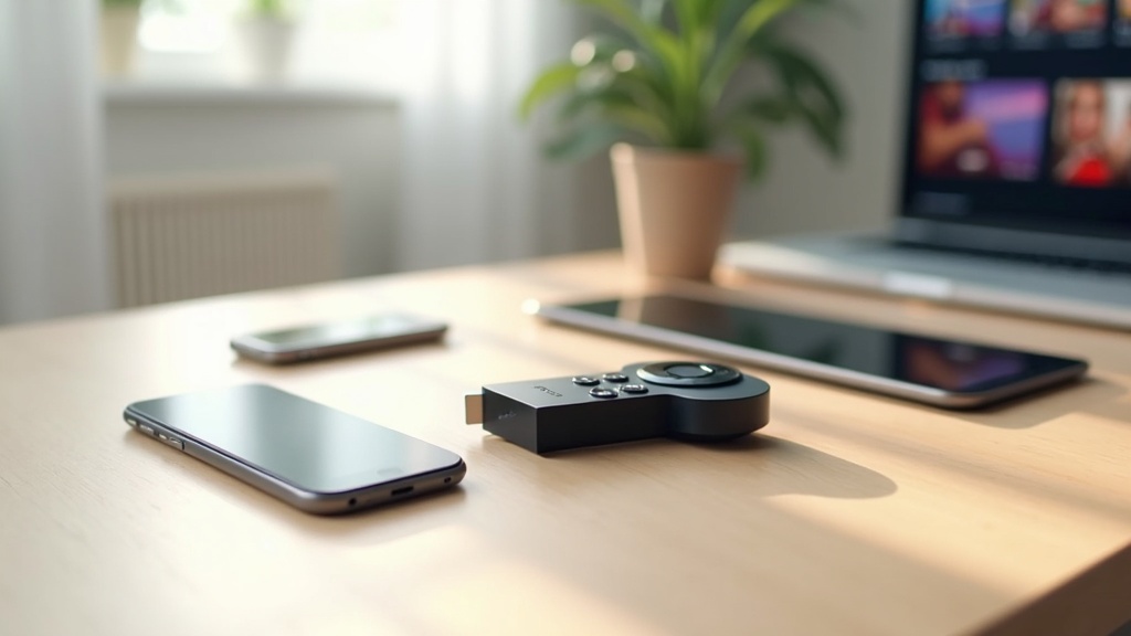 IPTV Canada streaming on multiple devices including smart TV stick, phone, tablet and laptop